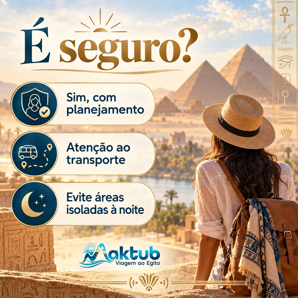 É seguro viajar sozinha para o Egito em 2026?