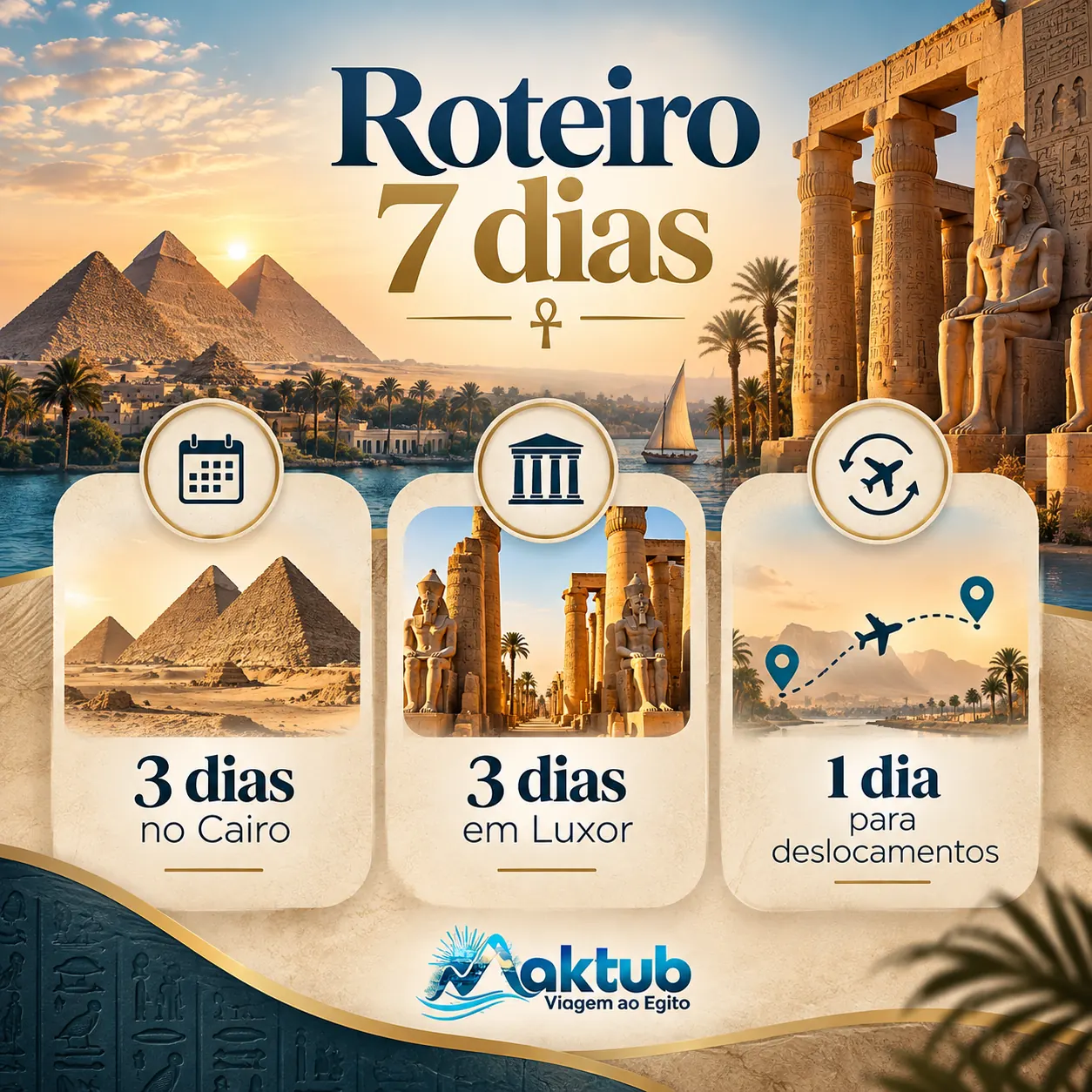 Como organizar um roteiro de 7 dias no Egito para uma mulher sozinha?
