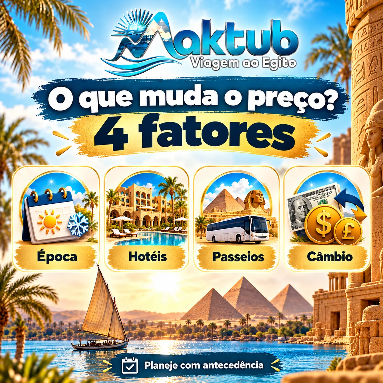O que influencia o preço de uma viagem para o Egito?
