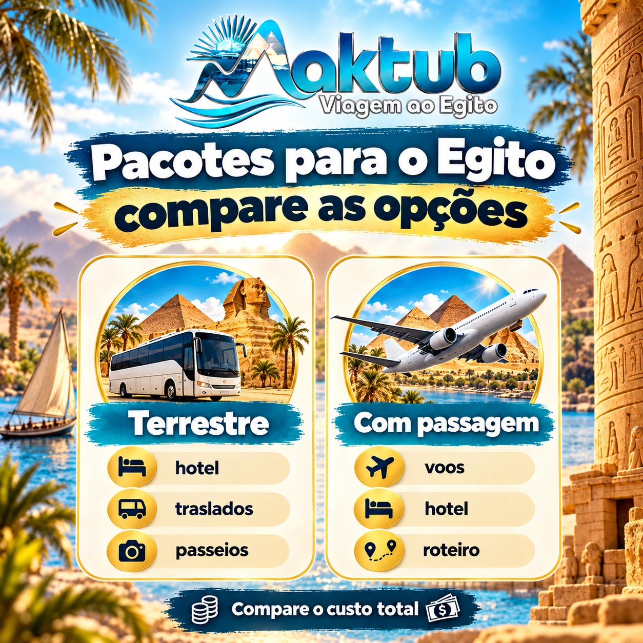Viagem para o Egito: valor dos pacotes turísticos