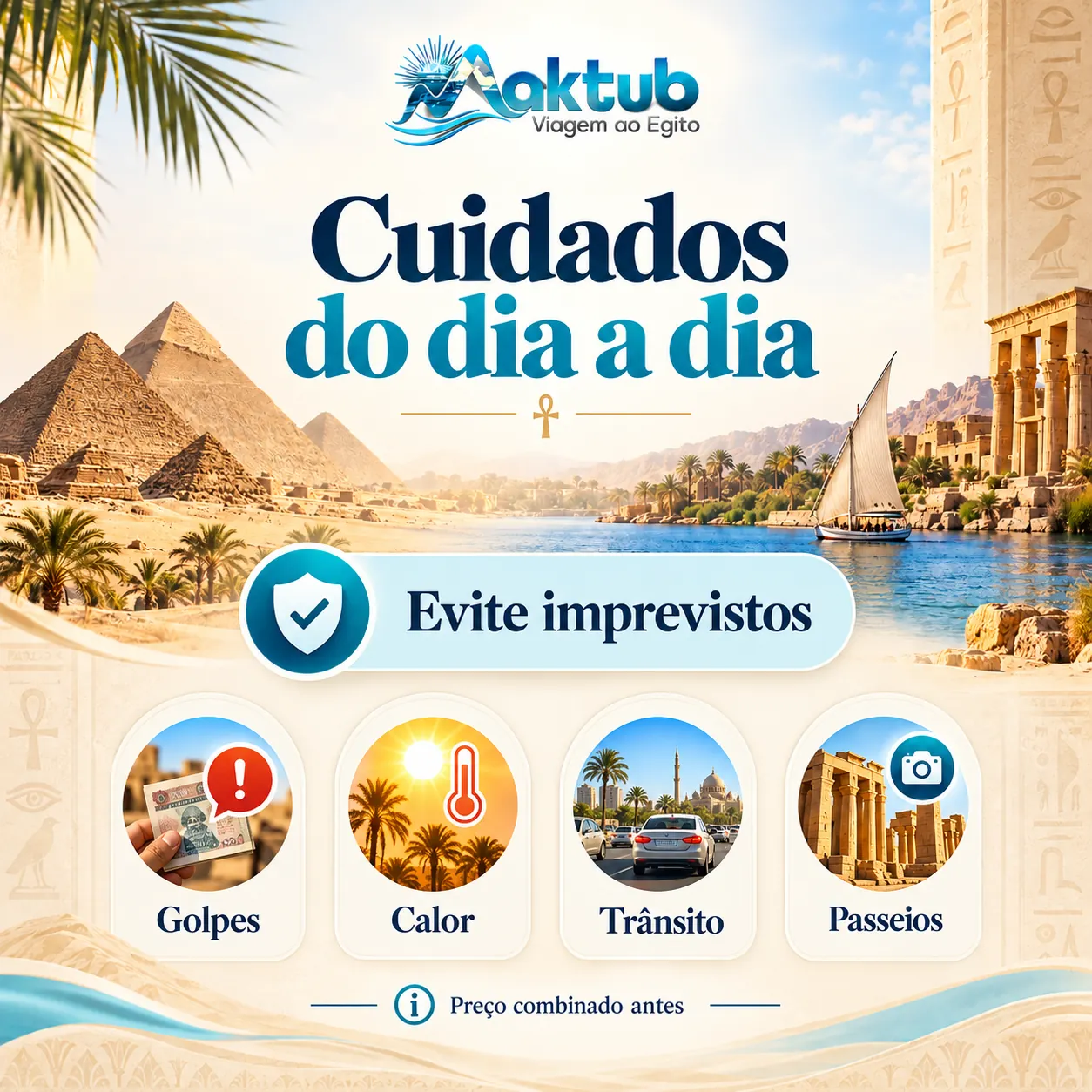Quais são os principais golpes e riscos para turistas no Egito?