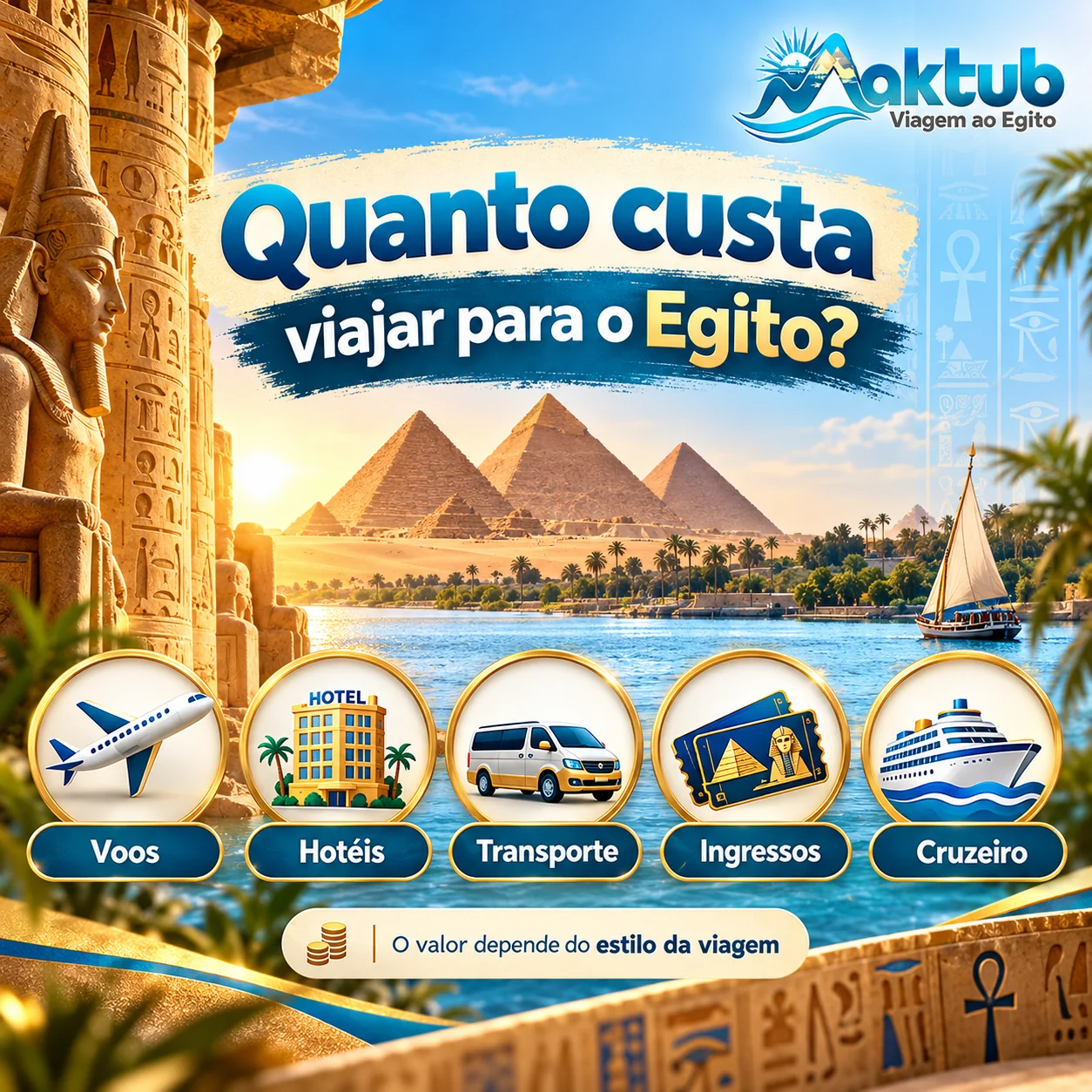 Quanto custa um roteiro pelo Egito saindo do Brasil?