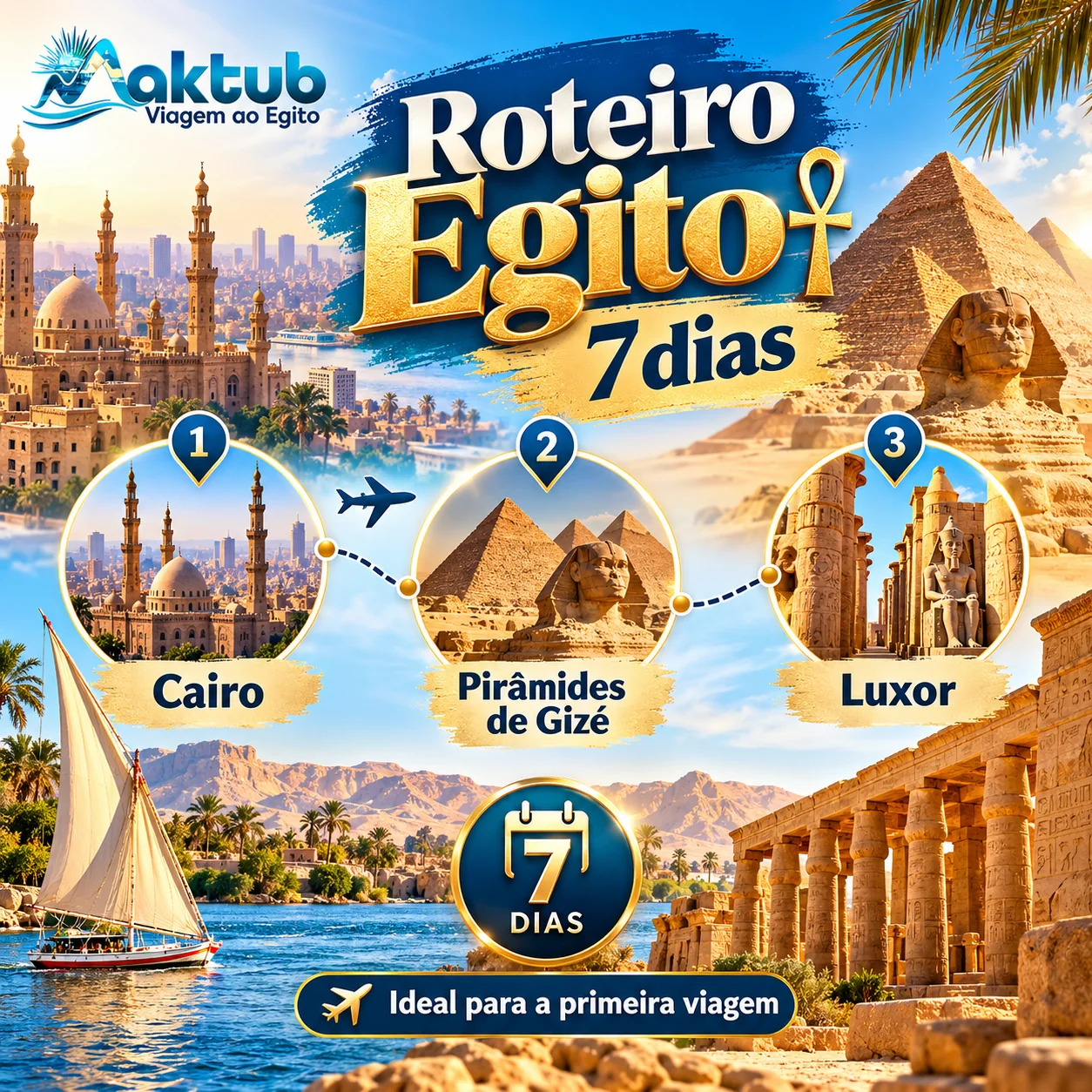 Roteiro Egito 7 dias: Cairo, Pirâmides e Luxor